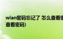 wlan密码忘记了 怎么查看密码(校园wlan密码忘记了 怎么查看密码)