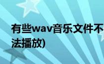 有些wav音乐文件不能正常播放(wav文件无法播放)