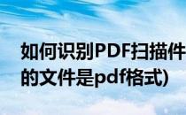 如何识别PDF扫描件中的文字(怎样扫描出来的文件是pdf格式)