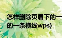 怎样删除页眉下的一条横线(怎样删除页眉下的一条横线wps)