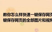 教你怎么样快速一键保存网页的全部图片(教你怎么样快速一键保存网页的全部图片和视频)