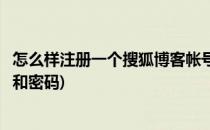 怎么样注册一个搜狐博客帐号(怎么样注册一个搜狐博客帐号和密码)