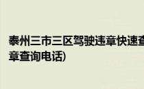 泰州三市三区驾驶违章快速查手机软件使用说明(泰州交通违章查询电话)