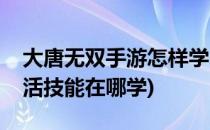 大唐无双手游怎样学习生活技能(大唐无双生活技能在哪学)