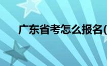 广东省考怎么报名(广东省考如何报名)