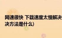 网速很快 下载速度太慢解决方法(网速很快 下载速度太慢解决方法是什么)