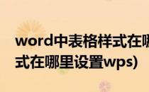 word中表格样式在哪里设置(word中表格样式在哪里设置wps)