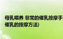 母乳喂养 非常的催乳按摩手法产妇催乳教程(催乳按摩手法 催乳的按摩方法)