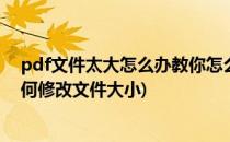 pdf文件太大怎么办教你怎么修改pdf文件大小(pdf文件如何修改文件大小)