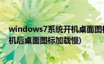 windows7系统开机桌面图标显示很慢的解决方法(win7开机后桌面图标加载慢)