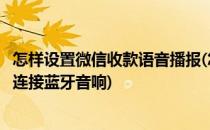 怎样设置微信收款语音播报(怎样设置微信收款语音播报金额连接蓝牙音响)