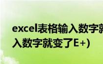 excel表格输入数字就变了000(excel表格输入数字就变了E+)