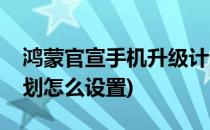 鸿蒙官宣手机升级计划(鸿蒙官宣手机升级计划怎么设置)