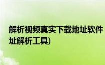 解析视频真实下载地址软件 所有在线视频网站(视频真实地址解析工具)