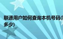 联通用户如何查询本机号码(联通用户如何查询本机号码欠费多少)