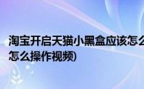 淘宝开启天猫小黑盒应该怎么操作(淘宝开启天猫小黑盒应该怎么操作视频)