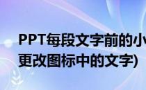 PPT每段文字前的小图标如何改(ppt中如何更改图标中的文字)