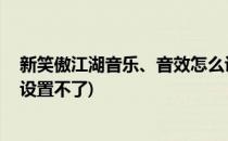 新笑傲江湖音乐、音效怎么设置(新笑傲江湖音乐,音效怎么设置不了)