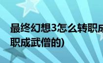 最终幻想3怎么转职成武僧(最终幻想3怎么转职成武僧的)