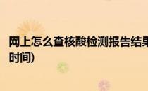 网上怎么查核酸检测报告结果(网上怎么查核酸检测报告结果时间)