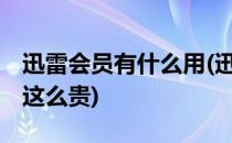 迅雷会员有什么用(迅雷会员有什么用,怎么卖这么贵)