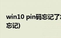 win10 pin码忘记了怎么解决(win10 pin码 忘记)