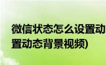 微信状态怎么设置动态背景(微信状态怎么设置动态背景视频)