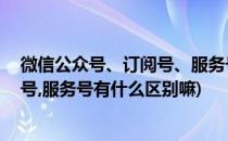 微信公众号、订阅号、服务号有什么区别(微信公众号,订阅号,服务号有什么区别嘛)