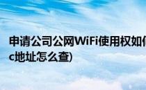 申请公司公网WiFi使用权如何查找MAC地址(手机wifi的mac地址怎么查)