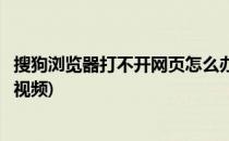 搜狗浏览器打不开网页怎么办(搜狗浏览器打不开网页怎么办视频)