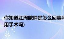 你知道肛周脓肿是怎么回事吗(你知道肛周脓肿是怎么回事吗用手术吗)