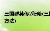 三国群英传2秘籍(三国群英传2秘籍大全 使用方法)