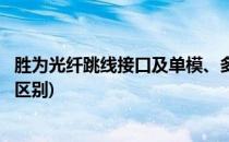 胜为光纤跳线接口及单模、多模区别(单模和多模光纤跳线的区别)