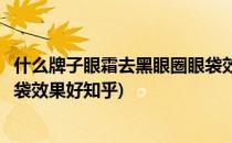 什么牌子眼霜去黑眼圈眼袋效果好(什么牌子眼霜去黑眼圈眼袋效果好知乎)