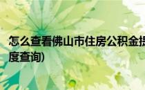 怎么查看佛山市住房公积金提取明细(佛山住房公积金提取进度查询)