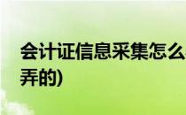 会计证信息采集怎么弄(会计证信息采集怎么弄的)