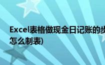 Excel表格做现金日记账的步骤方法(现金日记账在excel里怎么制表)