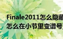 Finale2011怎么隐藏某小节的五线谱(finale怎么在小节里变谱号)