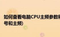 如何查看电脑CPU主频参数和是几核的(怎么查看电脑cpu型号和主频)