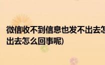 微信收不到信息也发不出去怎么回事(微信收不到信息也发不出去怎么回事呢)