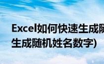 Excel如何快速生成随机姓名(excel如何快速生成随机姓名数字)