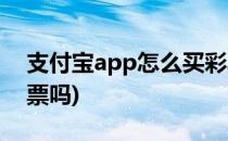 支付宝app怎么买彩票(支付宝app可以买彩票吗)