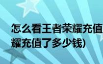 怎么看王者荣耀充值了多少钱(如何看王者荣耀充值了多少钱)