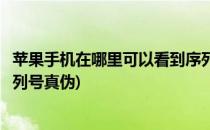 苹果手机在哪里可以看到序列号(苹果手机在哪里可以看到序列号真伪)