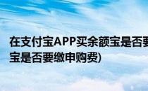 在支付宝APP买余额宝是否要缴申购费(在支付宝app买余额宝是否要缴申购费)