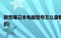 联想笔记本电脑型号怎么查看(联想笔记本电脑型号怎么查看的)