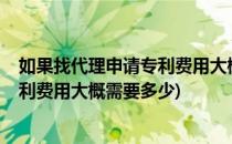 如果找代理申请专利费用大概需要多少?(如果找代理申请专利费用大概需要多少)