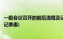 一般会议召开的前后流程及记录(一般会议召开的前后流程及记录表)