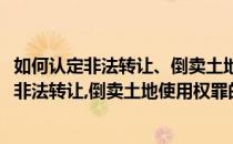 如何认定非法转让、倒卖土地使用权罪的客观方面(如何认定非法转让,倒卖土地使用权罪的客观方面包括)