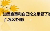 知网查重和自己论文重复了怎么办(知网查重和自己论文重复了,怎么办理)